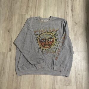 Urban Outfitters Gray Sun Graphic Sweater